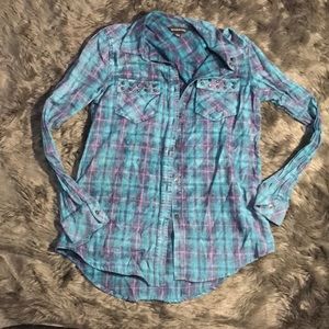 Blue Gray and Pink Flannel